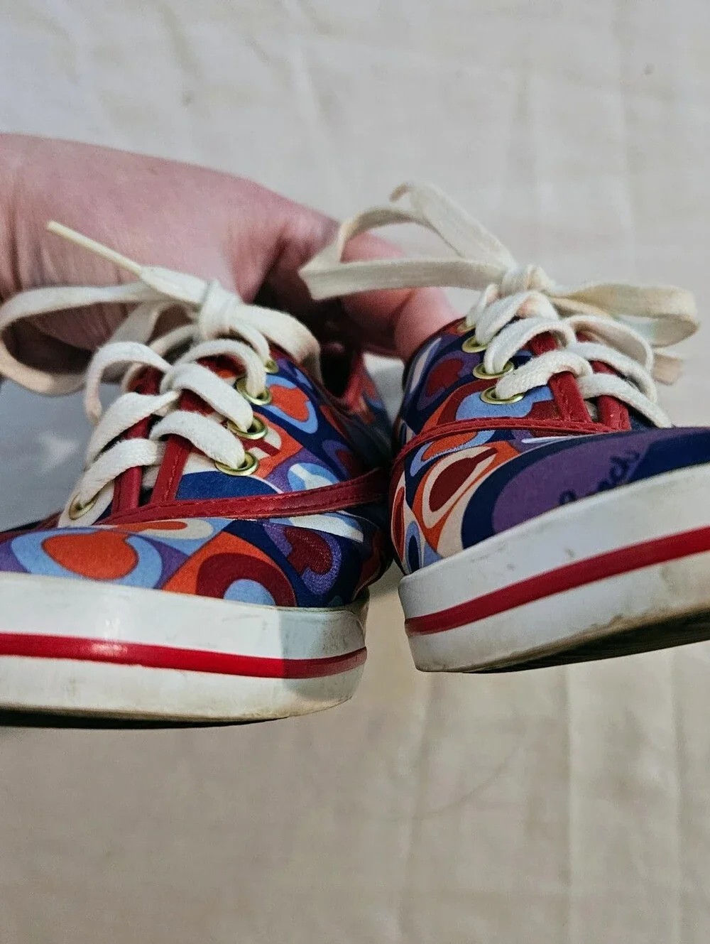 Coach Audrina Multicolor Logo Sateen Sneakers Leatherware 1941 Women's 6.5B